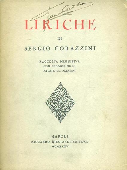 Liriche - Sergio Corazzini - copertina