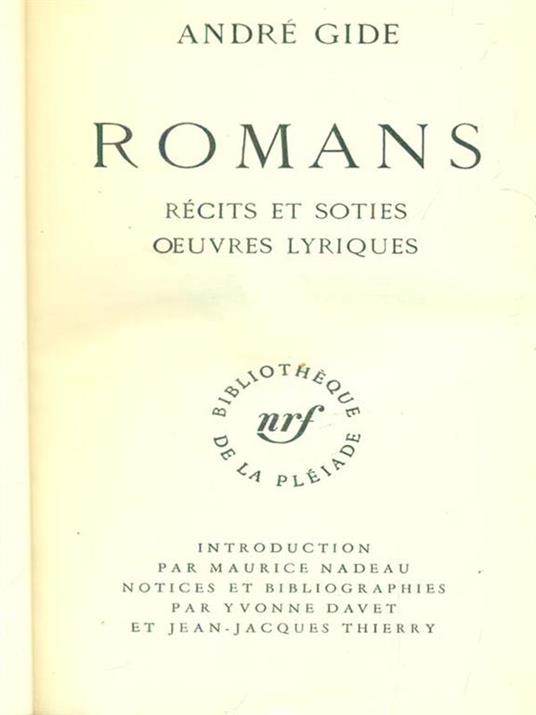 Romans - André Gide - copertina