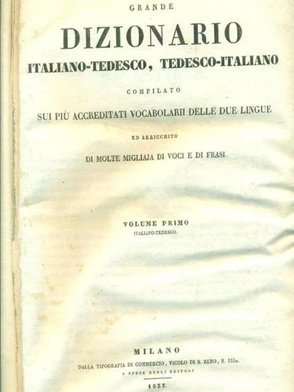 Dizionario italiano tedesco - tedesco italiano - copertina