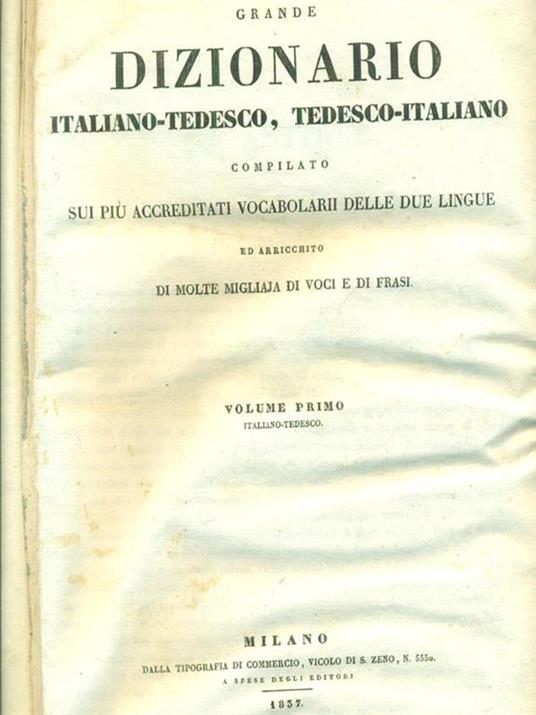 Dizionario italiano tedesco - tedesco italiano - copertina