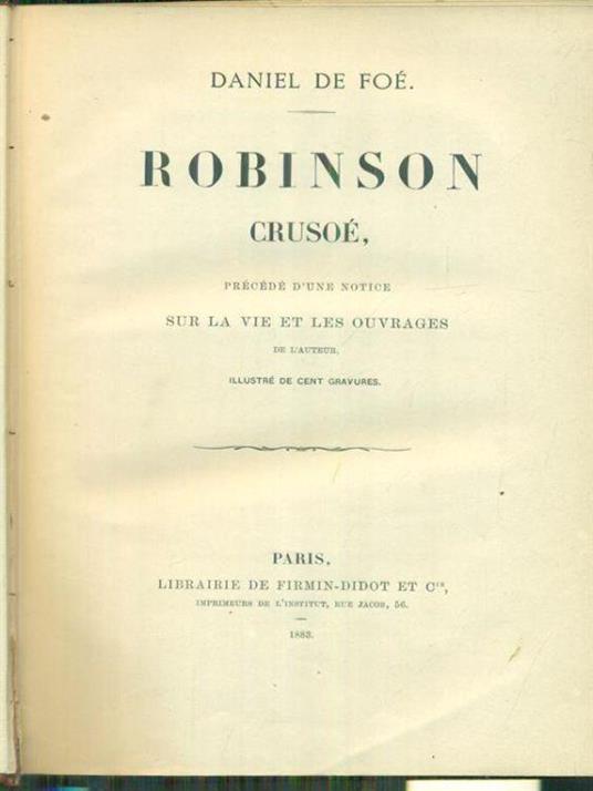 Robinson Crusoe' - Daniel Defoe - copertina