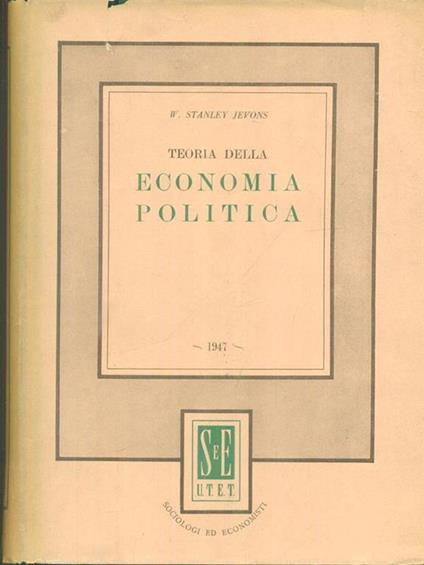   Teoria della economia politica - Stanley W. Jevons - copertina