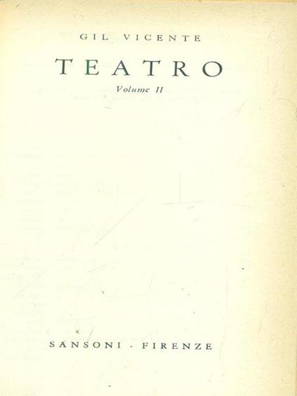   Teatro 2vv - Gil Vicente - copertina