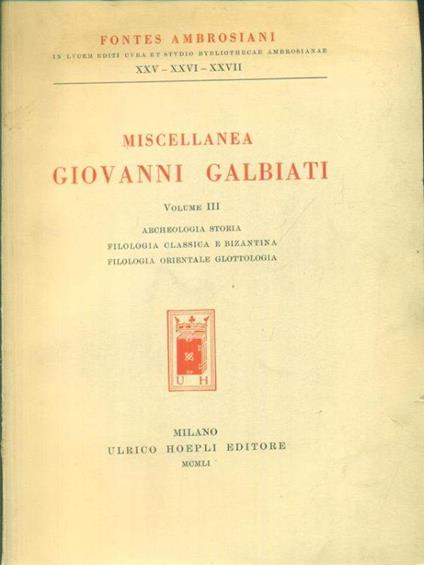 Miscellanea Giovanni Galbiati 3vv - copertina