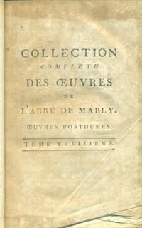 Collection completes des oeuvres de l'Abbe' de Mably 15vv