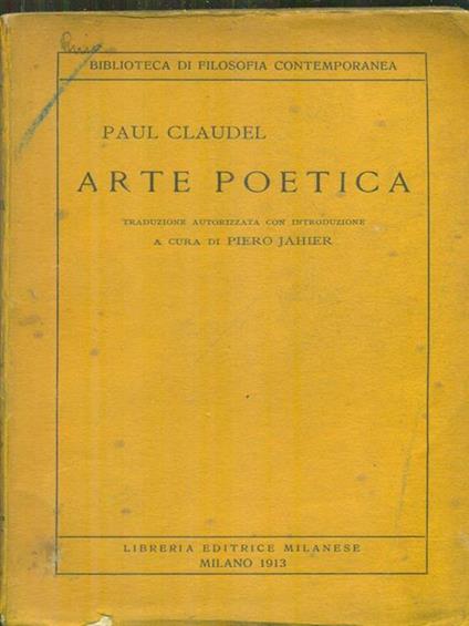   Arte poetica - Paul Claudel - copertina