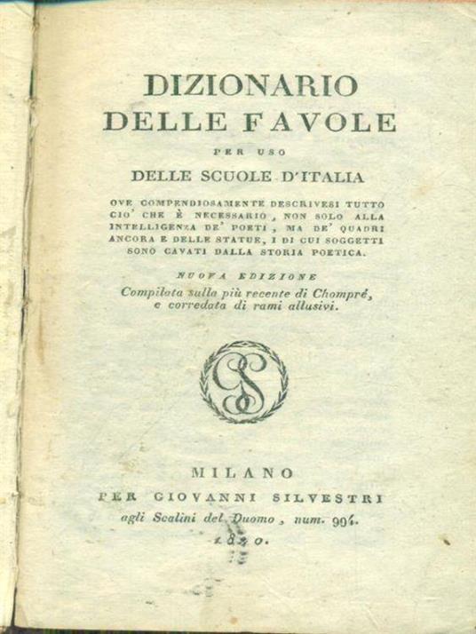 Dizionario delle favole - copertina