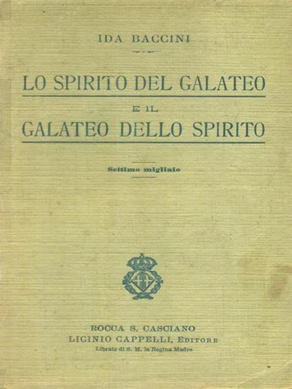 Lo spirito del galateo e il galateo dello spirito - Ida Baccini - copertina