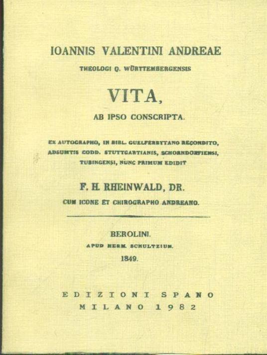 Vita - Ioannis Valentini Andreae - copertina