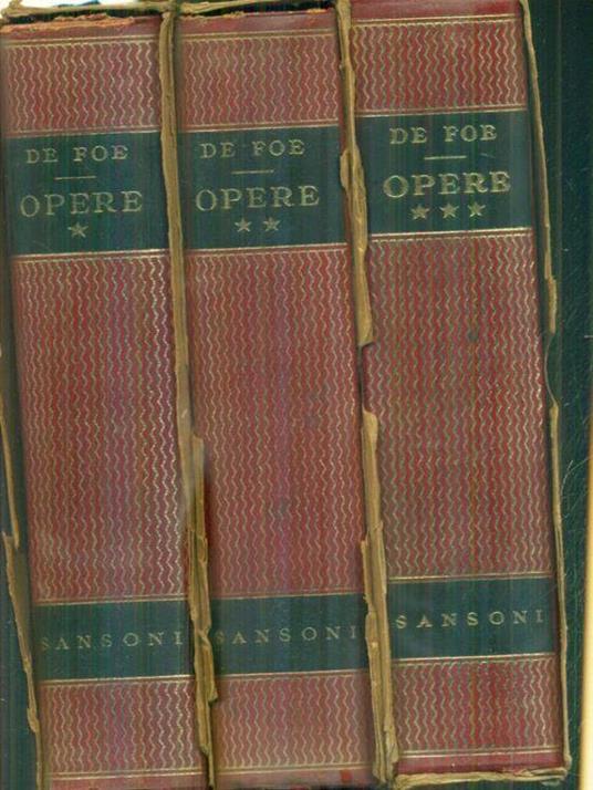 Opere 3vv - Daniel Defoe - copertina