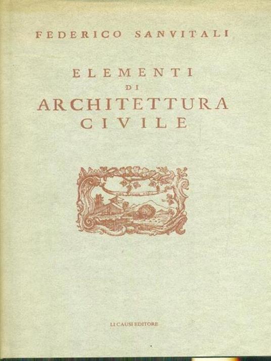 Elementi di architettura civile - Federico Sanvitali - copertina