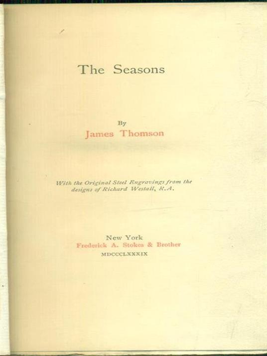 The seasons - James Thomson - copertina