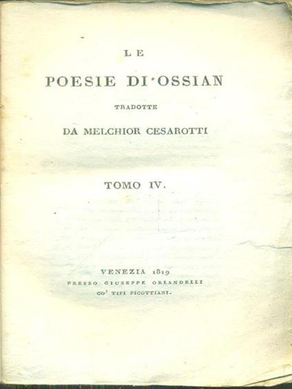 Le poesie 4vv - Ossian - copertina