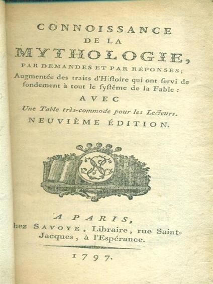 Connoissance de la Mythologie - copertina