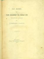 Le rime dei poeti bolognesi del secolo XIII