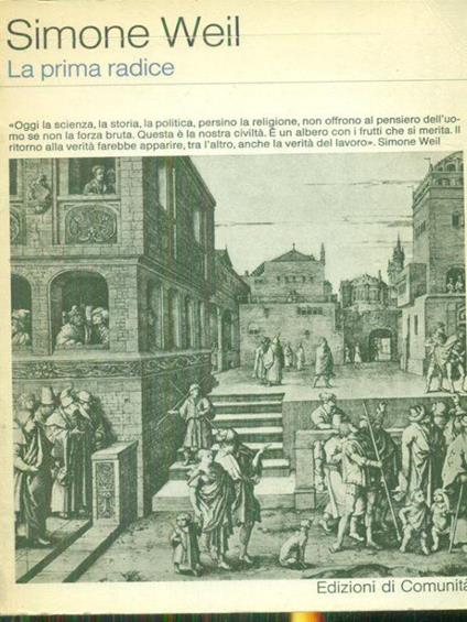 La prima radice - Simone Weil - copertina