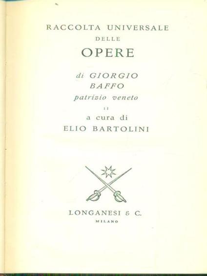 Opera completa 2vv - Giorgio Baffo - copertina