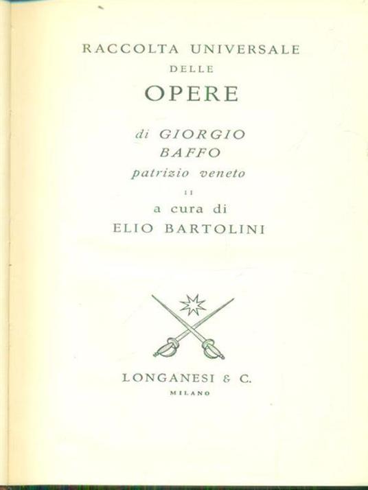 Opera completa 2vv - Giorgio Baffo - copertina