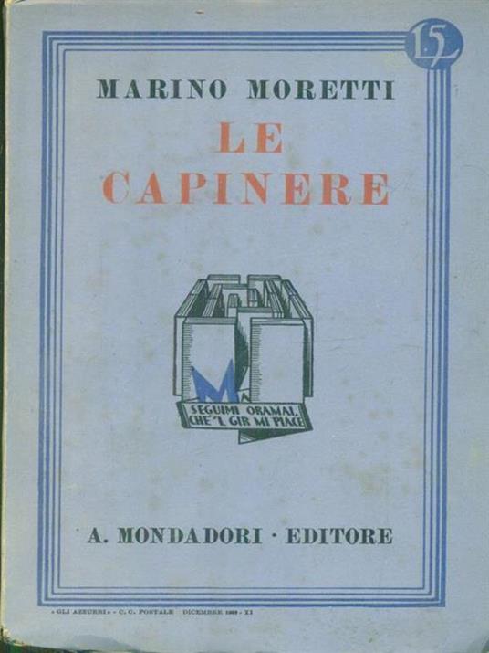 Le capinere - Marino Moretti - copertina