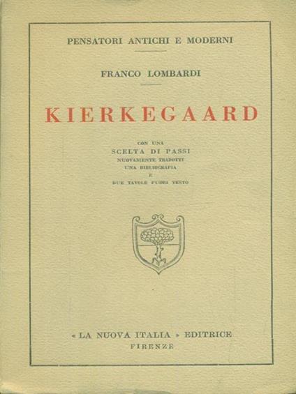 Kierkegaard - Franco Lombardi - copertina