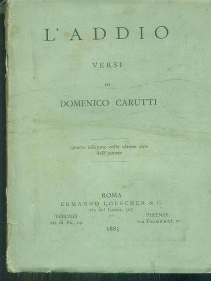 L' addio - Domenico Carutti - copertina