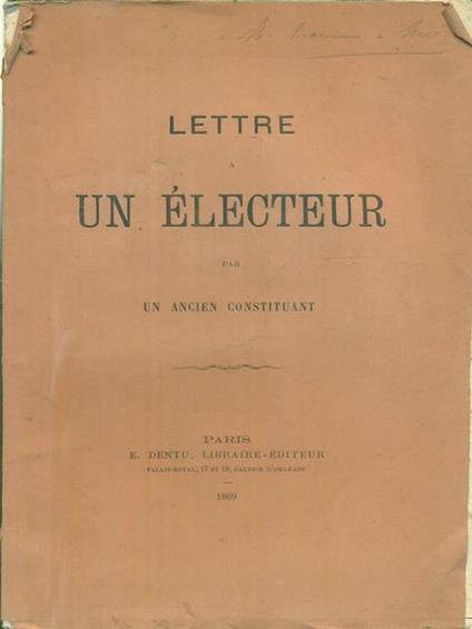 Lettre a un electeur - copertina