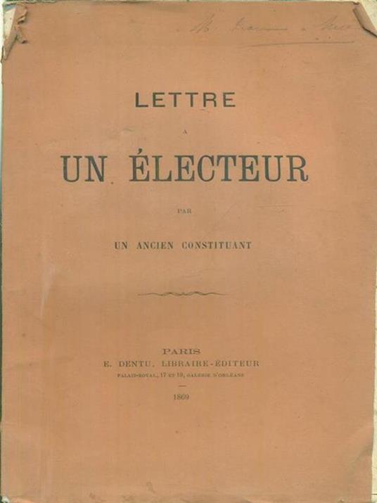 Lettre a un electeur - copertina