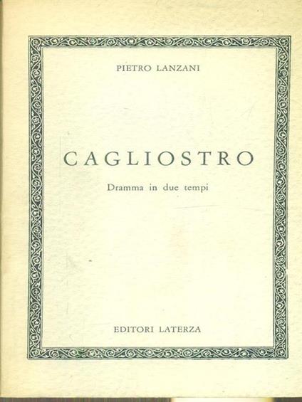 Cagliostro - Pietro Lanzani - copertina