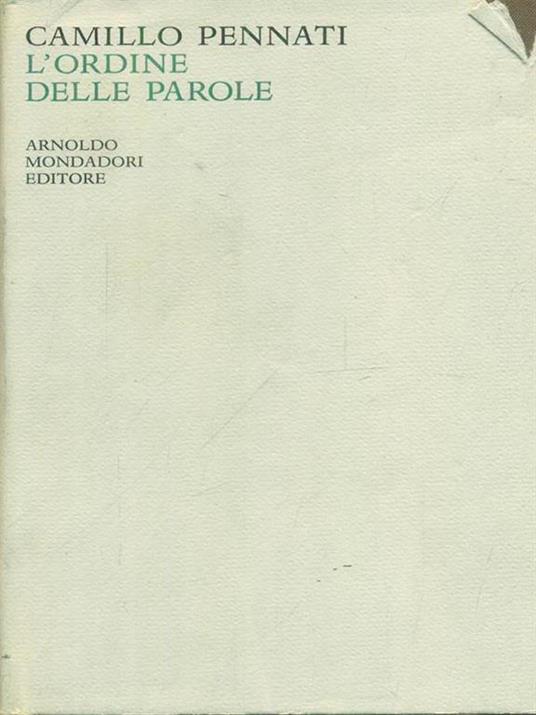 L' ordine delle parole - Camillo Pennati - copertina