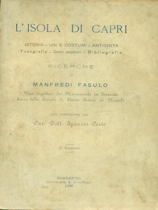 L' isola di Capri - Manfredi Fasulo - copertina