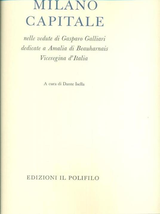 Vedute di Milano Capitale - Dante Isella - copertina