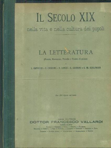 Il secolo XIX. La letteratura - copertina
