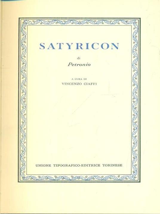 Satyricon - Arbitro Petronio - copertina