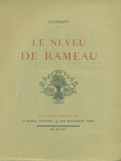 Le neveu de Rameau - Jean-Baptiste d' Alembert - copertina