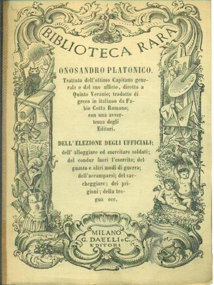 Onosandro platonico - Fabio Cotta - copertina