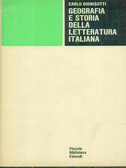 Georgrafia e storia della letteratura italiana - Carlo Dionisotti - copertina