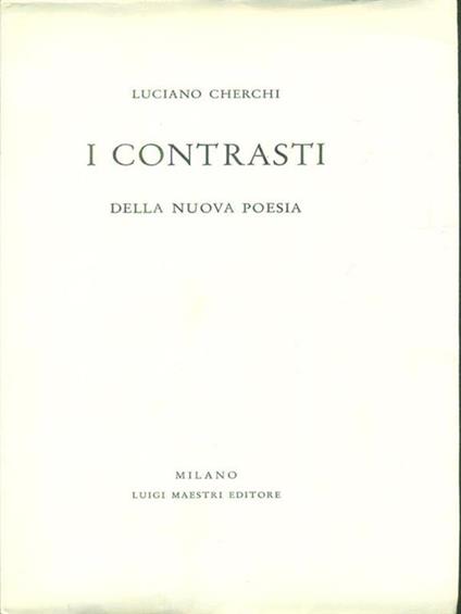 I contrasti della nuova poesia - Luciano Cherchi - copertina
