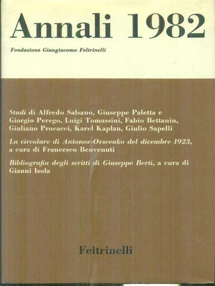 Annali 1982 - copertina