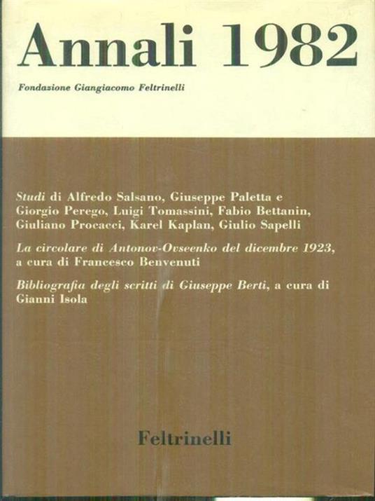 Annali 1982 - copertina