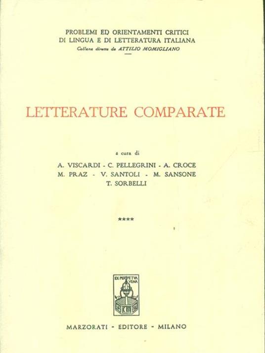 Letterature comparate**** - copertina