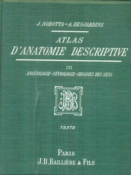 Atlas d'anatomie descriptive 3vv - J. Sobotta - copertina