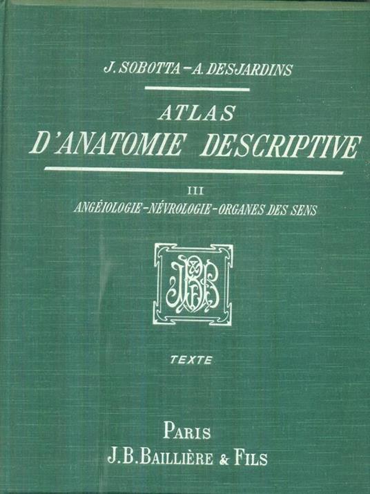 Atlas d'anatomie descriptive 3vv - J. Sobotta - copertina
