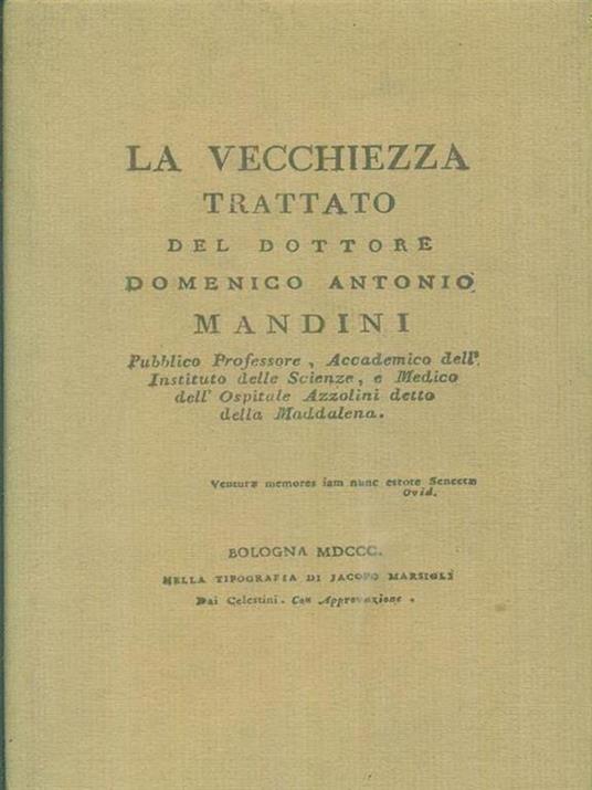 La vecchiezza - Domenico Antonio Mandini - copertina