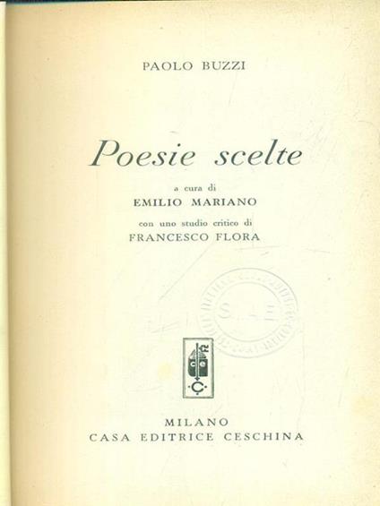 Poesie scelte - Paolo Buzzi - copertina