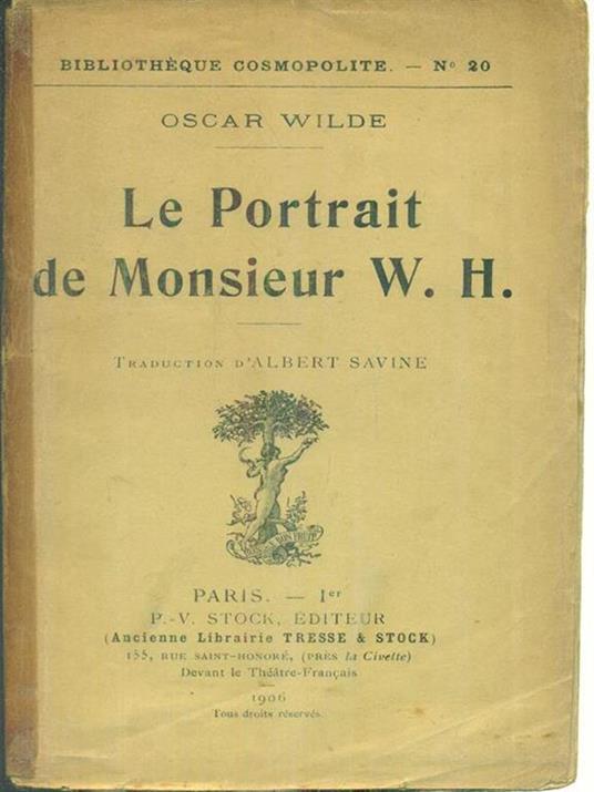 Le portrait de Monsieur W.H. - Oscar Wilde - copertina