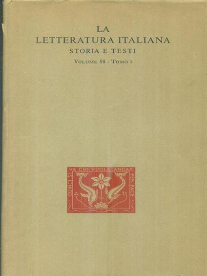 Poeti minori dell'Ottocento. Tomo I - Luigi Baldacci - copertina