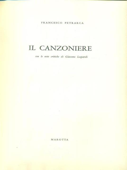 Il canzoniere - Francesco Petrarca - copertina