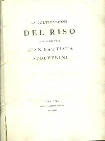 La coltivazione del riso - copertina