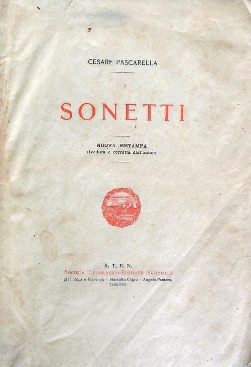 Sonetti - Cesare Pascarella - copertina