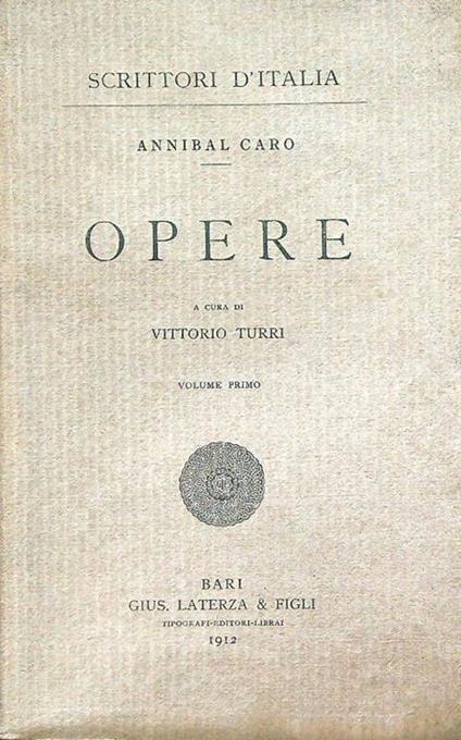 Opere vol. 1 - Annibal Caro - copertina